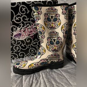 Blazin Roxx Women’s Rocki Sugar Skull Rain Boots (Size 10)